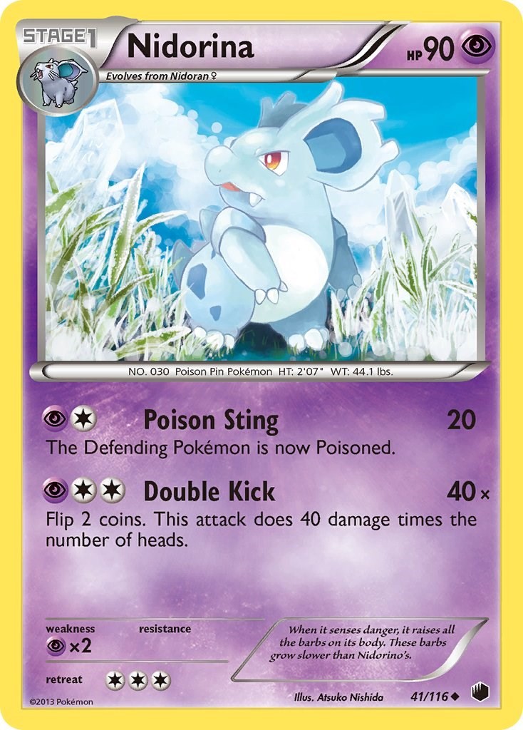 Nidorina (41/116) Uncommon NM PLF Plasma Freeze Pokemon TCG