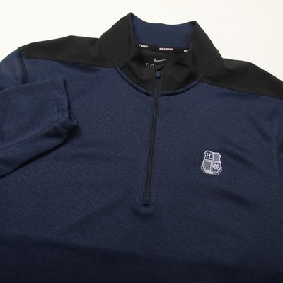 Nike Golf Dri-FIT Dry Core Pullover Mens Medium Blue Black Quarter Zip Logo