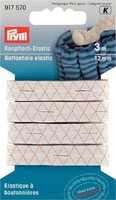 (1.67 Eur/Mtr.) Prym Knopfloch-Elastic 12 Mm Weiß