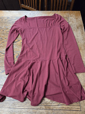 Reformation Coen Long Sleeve Drop Waist Minidress CHIANTI Sz Large