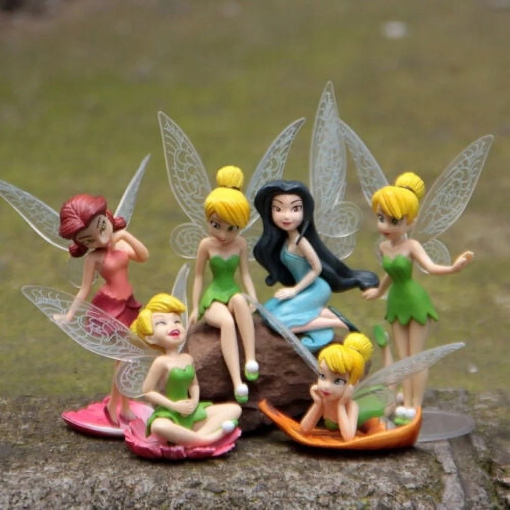 Tinkerbell Fairy Girls Dolls 6pcs PVC Figures Cake Topper Toy Gift Free Ship