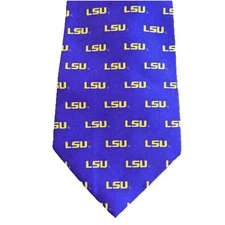 Eagles Wings Men's Polyester Tie LSU Tigers 56”Purple Louisiana State University