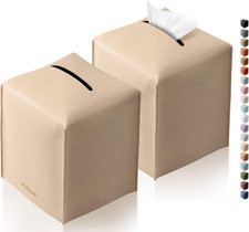 Tissue Box Cover, , Modern PU Leather Square Tissue Box Holder for Creative Deco