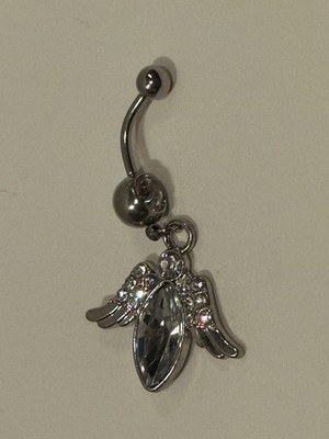 Silver Angel Dangle Belly Button Barbell Womens New With Out Tags NWOT