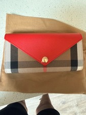100 AUTHENTIC NEW BURBERRY HORSEFERRY CHECK PORTER LEATHER CONTINENTAL WALLET