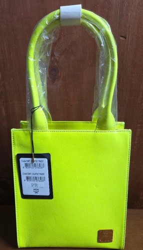 Phenomenon MCM Leather Tote Bag Neon Yellow Rare Sample Limited Collector Auth - 第 5/11 張圖片