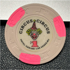 $1 CIRCUS CIRCUS CASINO CHIP POKER CHIP LAS VEGAS NEVADA GAMBLING TOKEN
