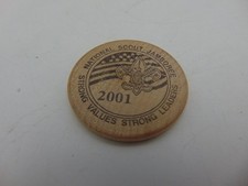 BSA Boy Scout Wooden Nickel 2001 Jamboree National David Fry Mahanoy City Pa.