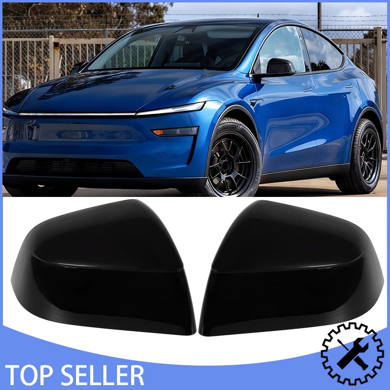2PCS Door Side Rearview Mirror Caps Cover For Tesla Model Y Juniper 2025 Black