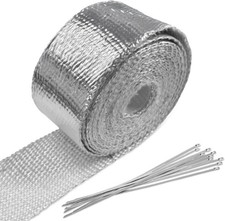 2" x 16 Ft Exhaust Heat Wrap Roll, Manifold Heat Wrap Fiberglass Heat -Silver