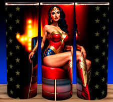 Wonder Woman Stars Comic Book Style Cup Mug 20oz Tumbler with lid and straw