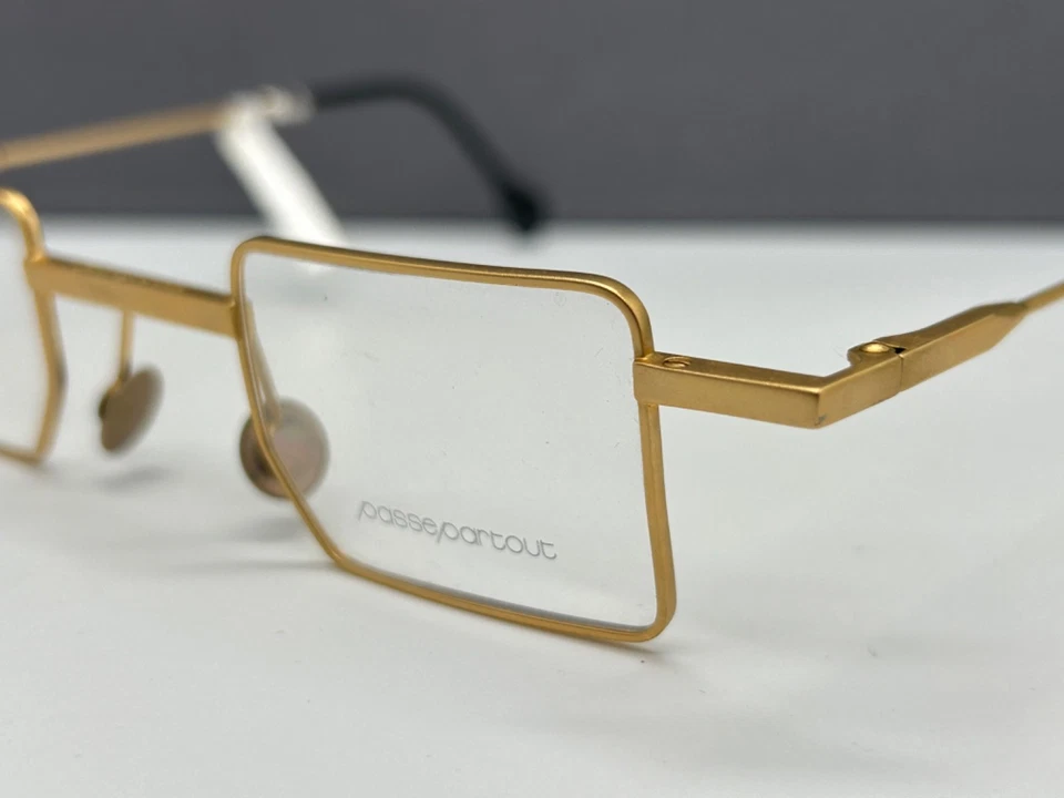 Passepartout Brille Herren Damen gold Eckig kleine Gläser Theo PPA PP12 - Bild 3 von 4