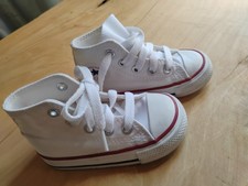 Converse Chuck Taylor All Star Hi Baby Toddler White Canvas High Top Shoes Sz 5