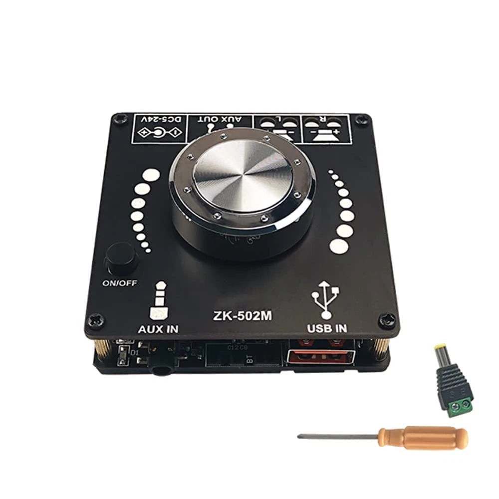 iHaospace Bluetooth Receiver Board BT 5.0 Stereo Audio Amplifier 2x5W Mini Power Amp Module 3.7-5V for DIY Wireless Speaker