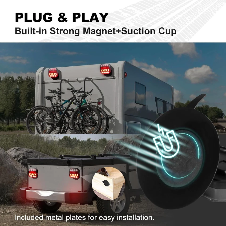 Wireless Trailer Lights 110° Rotatable, Magnetic LED Trailer Light for Towing T - Image 4 of 4