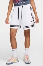 NWT Nike Women's Crossover Dri-FIT 7" Basketball Shorts in White/Black; Large