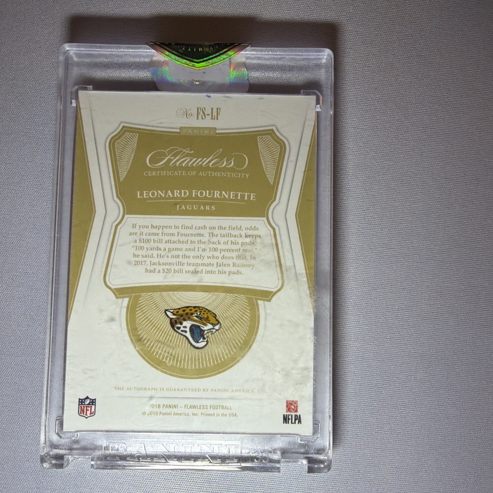 Leonard Fournette Flawless 1/1 Autograph view 2