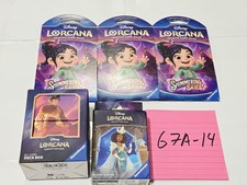 Disney Lorcana Shimmering Skies Lot 3 Boosters Deck Box Sleeves Card Game New