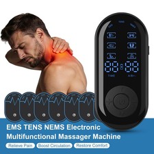 8 Pads Electric Muscle Stimulator TENS EMS NMES 18 Modes Pain Relief Device