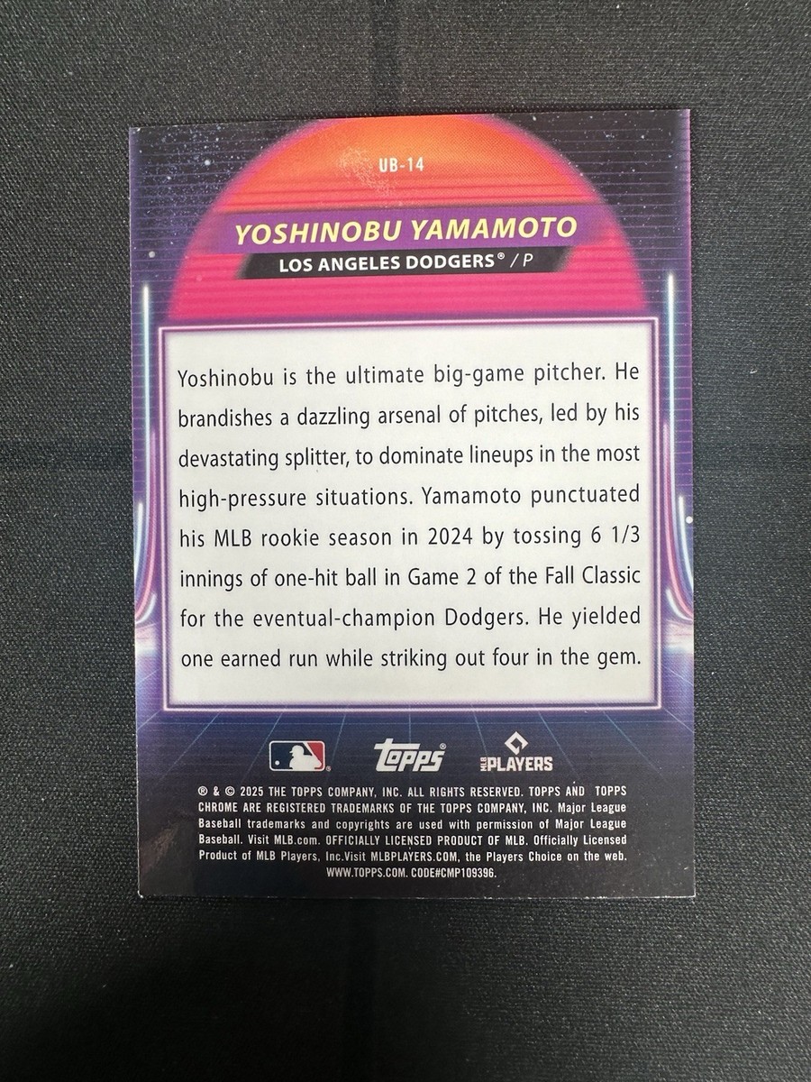 その他 yamabudounokago 2025 Topps Chrome Cosmic Yoshinobu Yamamoto Ultraviolet Beam #UB
