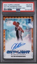 VICTOR WEMBANYAMA SKY-LIGHT SIG-ORANGE GEO - 2024 TOPPS CHROME 20/25 PSA 10
