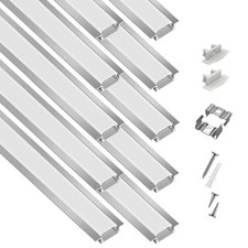 10-Pack 6.6ft/2Meter Silver Recessed LED Aluminum Channel for LED Strip Light...
