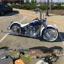 Chrome Spike Motorcycle 1" Handle Bar Hand Grips For Harley Blackline Bad Boy