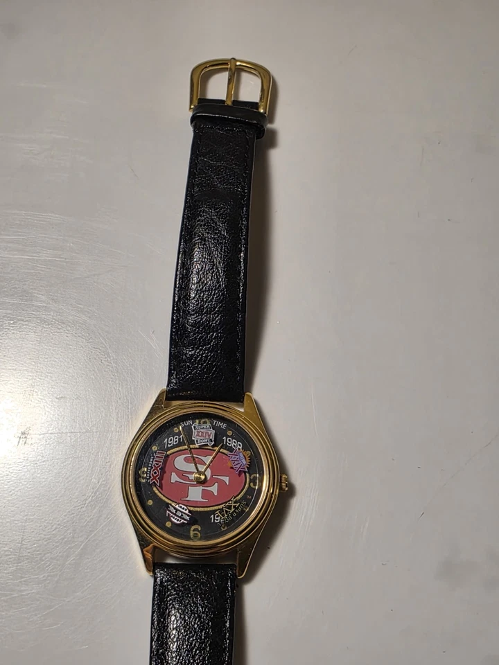 Reloj de fútbol americano NFL San Francisco 49ers Super Bowl Champions Sun Time vintage  Foto 3 de 4
