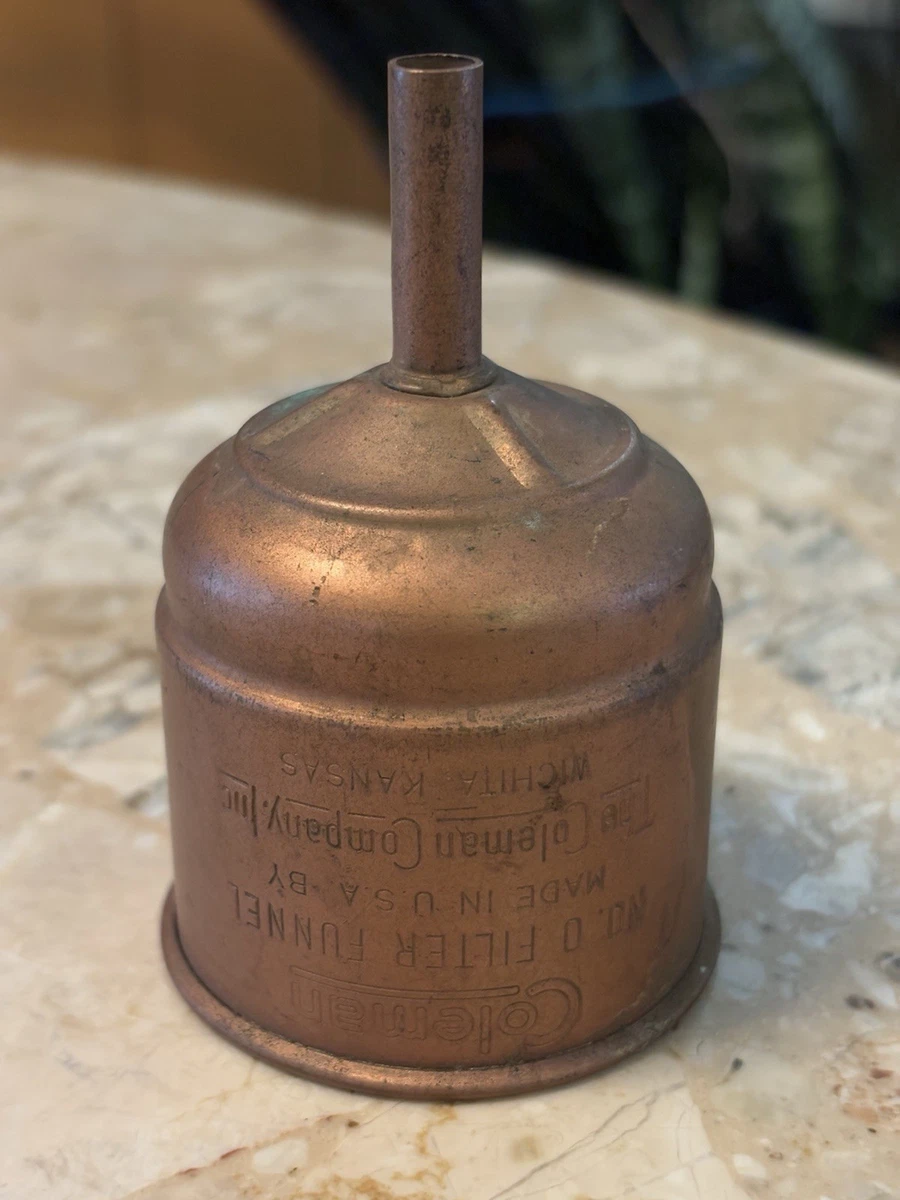 Coleman Copper Fuel Funnel No. 0 With Original Felt Filter Lantern