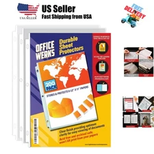 200 Sheet Protectors, 8.5X11 Inch Clear Page for 3 Ring Binder, Plastic Sleev...