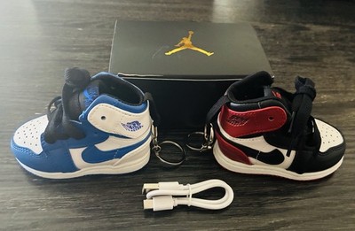 2pc Deal Mini Jordan Charger Shoe Collectible Portable Charger + Keychain Rare
