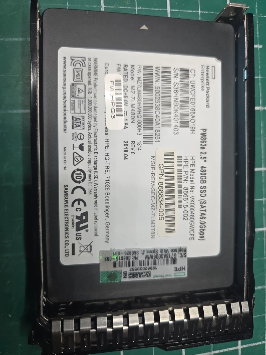 SATA I Internal Hard Disk Drives 480 GB Storage Capacity for sale