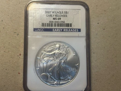 2007-W Silver American Eagle 1 Ounce .999 Fine Silver NGC MS 69 Early Release