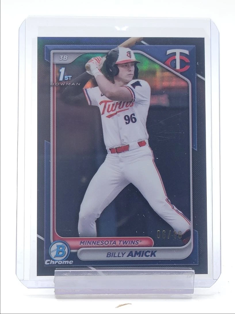 BILLY AMICK 2024 BOWMAN CHROME DRAFT 1ST BLACK REFRACTOR TWINS /10 Q4173