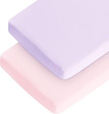 Crib Sheets Girl, 2 Pack Baby Sheets for Standard Crib Mattress  Toddler Bed