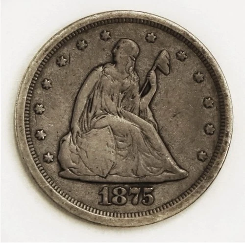 1875-S Liberty Seated 20 Cent Piece Choice Original.