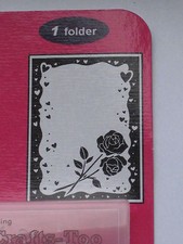 EMBOSSING FOLDERS - "ROSE AND HEART FRAME " CTFD3039 FOR SCRAPBOOKING AND CARDS