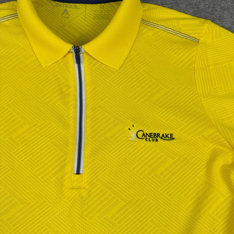 Camisa Polo Antigua 1/4 Cremallera Canebrake Club AL Amarilla Mujer Mediana M Foto 3 de 4