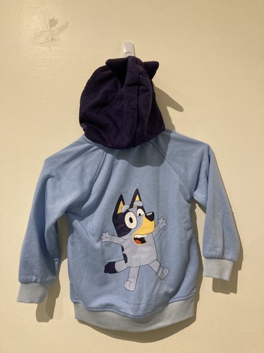 NWT Bluey Zip-Up Character Jacket Hoodie Kids 4/5 XS - Picture 3 of 5