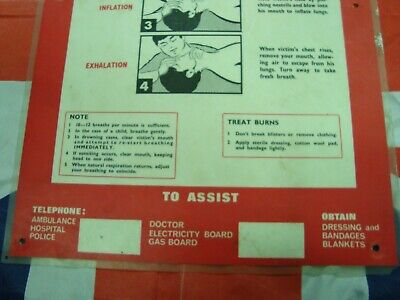 Buy Vintage 1960's First Aid For Electric Shock Laminated Poster British Leyland