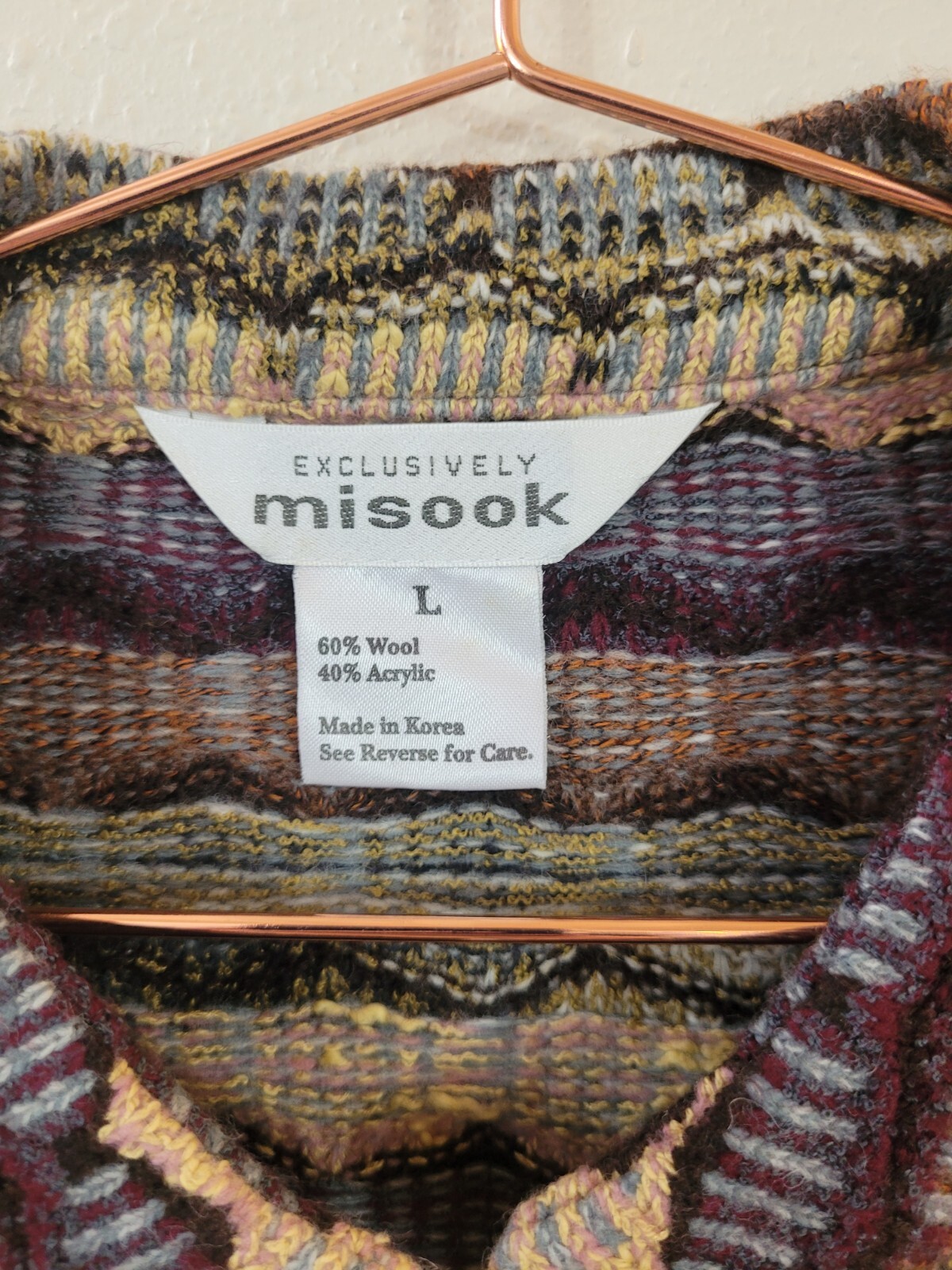Pre-Owned EXCLUSIVELY MISOOK L Patterned Wool Ble… - image 6