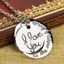 I Love You To The Moon And Back Crescent Moon Necklace 24"
