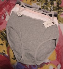 5 NEW LAURA ASHLEY LS9221 5PKKG SIGNATURE WAISTBANDS COTTON BRIEF PANTIES M