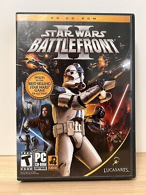 Star Wars: Battlefront II 2 (PC CD-ROM, 2005) Complete 4 Disc Set With Key