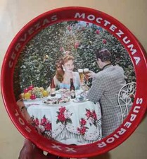 Cerveza Vge Cerveza Moctezuma Superior Sol, XX Bandeja Años 70 Hecha en México