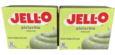 Jello Pistachio Instant Pudding Mix 3.4 oz ( 2 Boxes )