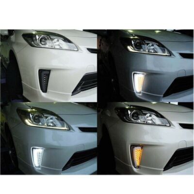 Smoked LED DRL Fog Light Turn Signal 1 Pair For Toyota Prius 30