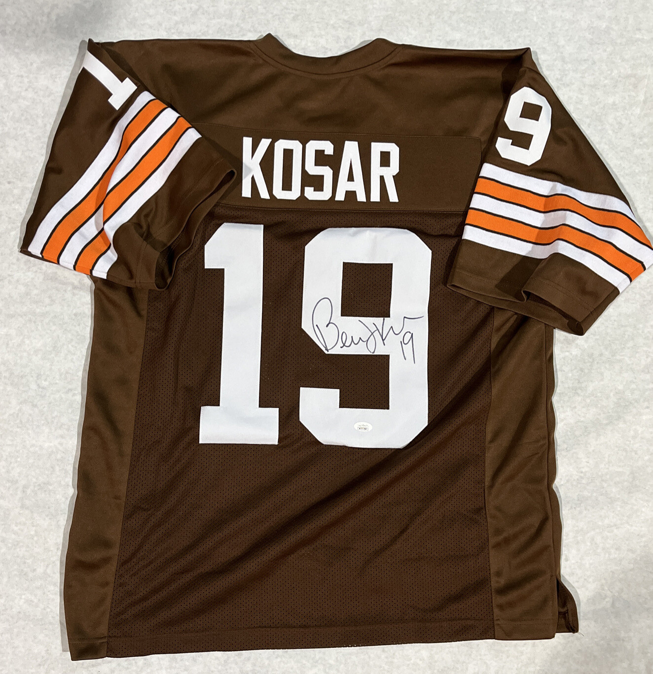 Bernie Kosar Autographed Signed Cleveland Browns Pro Custom Style Brown Jersey JSA COA/Hologram 