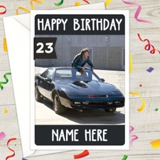 KNIGHT RIDER Personalised Birthday Card - A5 kitt david hasselhoff