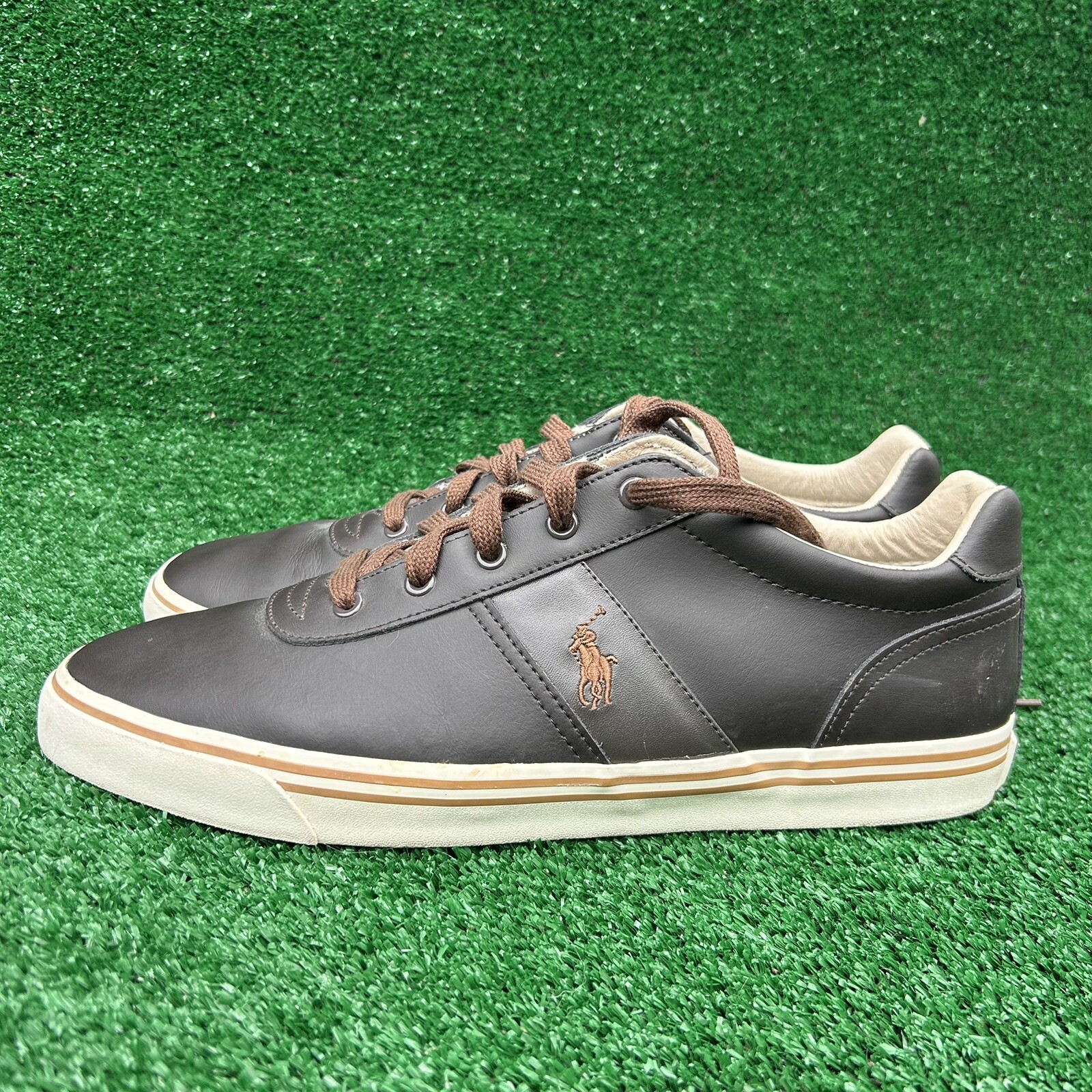 Size 14D Polo Ralph Lauren Hanford Low Top Leather Sneakers Mens